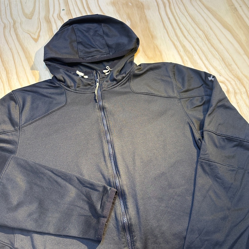 Under Armour Mens XXL Black ColdGear Reactor Full Zip Hoodie Activewear Jacket